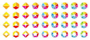 Fije de diversos gráficos circulares angulosos coloridos libre illustration Fije de diversos gráficos circulares angulosos coloridos libre illustration