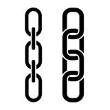 Fije de la cadena del metal, iconos negros Vector stock de ilustración Fije de la cadena del metal, iconos negros Vector stock de ilustración
