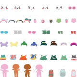 Fije De Las Muñecas De Papel Del Bebé Con La Ropa, Cambio Del Pelo, Zapatos Stock de ilustración - Ilustración de papel, muñecas: 155651118