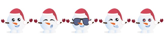 Fije de los Emoticons gráficos - snowmans Colección de emoji Iconos de la sonrisa libre illustration Fije de los Emoticons gráficos - snowmans Colección de emoji Iconos de la sonrisa libre illustration