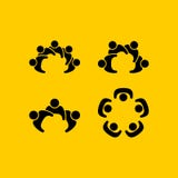 Fije de los logotipos que representan la unidad, la comunidad, la ayuda y la ayuda ilustración del vector Fije de los logotipos que representan la unidad, la comunidad, la ayuda y la ayuda ilustración del vector