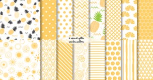 Fije de verano amarillo y de modelos inconsútiles de la fruta Ilustración del vector ilustración del vector Fije de verano amarillo y de modelos inconsútiles de la fruta Ilustración del vector ilustración del vector