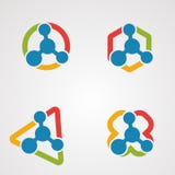 Fije el concepto, el icono, el elemento, y la plantilla del vector del logotipo de la molécula para la compañía libre illustration Fije el concepto, el icono, el elemento, y la plantilla del vector del logotipo de la molécula para la compañía libre illustration