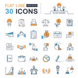 Fije la línea plana elecciones del vector de los iconos stock de ilustración Fije la línea plana elecciones del vector de los iconos stock de ilustración