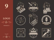 Fije los logotipos y Badges música rap libre illustration Fije los logotipos y Badges música rap libre illustration