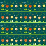 File dei fiori e delle libellule stilizzate Immagini Stock Libere da Diritti File dei fiori e delle libellule stilizzate Immagini Stock Libere da Diritti