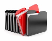 Fileira dos dobradores e dos arquivos. ícone 3D isolado ilustração do vetor Fileira dos dobradores e dos arquivos. ícone 3D isolado ilustração do vetor