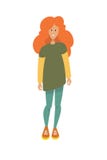 Fille avec les cheveux rouges lumineux illustration de vecteur Fille avec les cheveux rouges lumineux illustration de vecteur