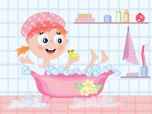 Fille dans le bain CMYK illustration de vecteur Fille dans le bain CMYK illustration de vecteur
