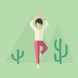 Fille de vecteur faisant le yoga illustration libre de droits Fille de vecteur faisant le yoga illustration libre de droits