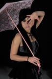 Fille gothique avec le parasol photo stock Fille gothique avec le parasol photo stock