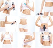 Fille mince et mince dans un concept de sport Sport, forme physique, perte de poids, soin de corps et collection de séance d'entr photographie stock libre de droits Fille mince et mince dans un concept de sport Sport, forme physique, perte de poids, soin de corps et collection de séance d'entr photographie stock libre de droits