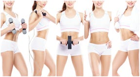 Fille mince et mince dans un concept de sport Sport, forme physique, perte de poids, soin de corps et collection de séance d'entr images libres de droits Fille mince et mince dans un concept de sport Sport, forme physique, perte de poids, soin de corps et collection de séance d'entr images libres de droits