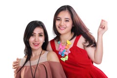 Filles heureuses en portrait de famille images stock Filles heureuses en portrait de famille images stock