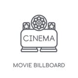Filmu billboarda liniowa ikona Nowożytny konturu filmu billboarda logo ilustracja wektor Filmu billboarda liniowa ikona Nowożytny konturu filmu billboarda logo ilustracja wektor