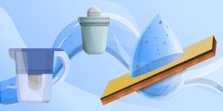 Filter water concept banner, cartoon style stock illustration Filter water concept banner, cartoon style stock illustration