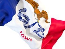 Fin de drapeau d'état de l'Iowa Drapeaux de gens du pays des Etats-Unis illustration libre de droits Fin de drapeau d'état de l'Iowa Drapeaux de gens du pays des Etats-Unis illustration libre de droits