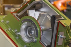 Fin vers le haut d'ensemble de roue à aubes et de lame en coupe de machine de souffle tiré pour industriel images libres de droits Fin vers le haut d'ensemble de roue à aubes et de lame en coupe de machine de souffle tiré pour industriel images libres de droits