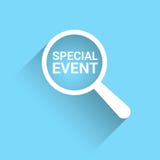 Finance Concept: Magnifying Optical Glass With Words Special Event royalty free illustration Finance Concept: Magnifying Optical Glass With Words Special Event royalty free illustration