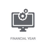 Financial year icon. Trendy Financial year logo concept on white royalty free illustration Financial year icon. Trendy Financial year logo concept on white royalty free illustration