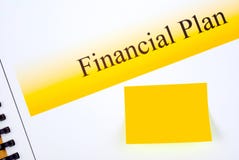 Financieel Plan met de Aanpassing van Kleverige Nota royalty-vrije stock foto Financieel Plan met de Aanpassing van Kleverige Nota royalty-vrije stock foto