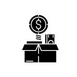 Financieel rijkdom zwart pictogram, vectorteken op geïsoleerde achtergrond Het financiële symbool van het rijkdomconcept, illustr stock illustratie Financieel rijkdom zwart pictogram, vectorteken op geïsoleerde achtergrond Het financiële symbool van het rijkdomconcept, illustr stock illustratie
