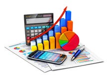 Financieel statistieken en boekhoudingsconcept stock illustratie Financieel statistieken en boekhoudingsconcept stock illustratie