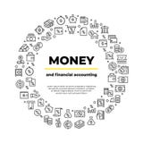 Finansowe konto linii ikony Pieniądze równowaga, nieruchomość samochodu kredytowania finanse produktywności plakat Banka biznesu ilustracji Finansowe konto linii ikony Pieniądze równowaga, nieruchomość samochodu kredytowania finanse produktywności plakat Banka biznesu ilustracji