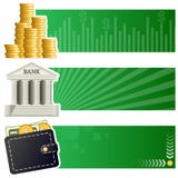 Finanzas y banderas horizontales del dinero stock de ilustración Finanzas y banderas horizontales del dinero stock de ilustración