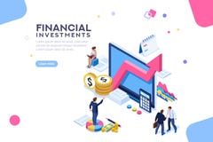 Finanzwert-Management flaches isometrisches Infographic stock abbildung Finanzwert-Management flaches isometrisches Infographic stock abbildung