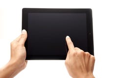 Finger And Touch Screen Royalty Free Stock Photos