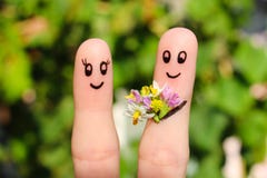 https://thumbs.dreamstime.com/t/finger-art-happy-couple-man-giving-flowers-to-woman-59913852.jpg