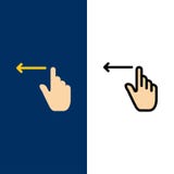 Finger, Gestures, Hand, Left Icons. Flat and Line Filled Icon Set Vector Blue Background royalty free illustration Finger, Gestures, Hand, Left Icons. Flat and Line Filled Icon Set Vector Blue Background royalty free illustration