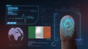 Fingerabdruck-biometrisches Überprüfungsidentifizierungs-System Irland-Nationalität stock abbildung Fingerabdruck-biometrisches Überprüfungsidentifizierungs-System Irland-Nationalität stock abbildung
