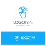 Fingers, Gestures, Hand, Interface, Multiple Touch Blue Outline Logo Place for Tagline vector illustration Fingers, Gestures, Hand, Interface, Multiple Touch Blue Outline Logo Place for Tagline vector illustration