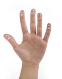 fingrar målad smiley arkivbild fingrar målad smiley arkivbild