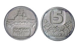 1983 Finlandia historii pieniądze, 5 markkaa obrazy royalty free 1983 Finlandia historii pieniądze, 5 markkaa obrazy royalty free