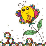 Fiore sveglio del bastone della farfalla grassa illustrazione vettoriale Fiore sveglio del bastone della farfalla grassa illustrazione vettoriale