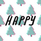 Fir tree seamless pattern colorful. Vector illustration. Christmas trees. Happy New Year background. Winter holidays. Child drawing style trees royalty free illustration Fir tree seamless pattern colorful. Vector illustration. Christmas trees. Happy New Year background. Winter holidays. Child drawing style trees royalty free illustration