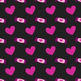 Firar den sömlösa modellen för den enkla röda vektorn för hjärta skarpa och det härliga rosa färgfärgkortet ljus emoticonsymbolfe vektor illustrationer Firar den sömlösa modellen för den enkla röda vektorn för hjärta skarpa och det härliga rosa färgfärgkortet ljus emoticonsymbolfe vektor illustrationer