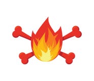 Fire and bones logo for firemen. Flames and crossbones logo Royalty Free Stock Image Fire and bones logo for firemen. Flames and crossbones logo Royalty Free Stock Image