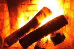 Fire in burning fireplace in winter close-up stock image Fire in burning fireplace in winter close-up stock image