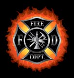 Fire Department Maltese Cross With Flames