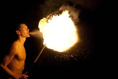 Fire-eater performance