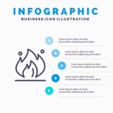 Fire, Industry, Oil, Construction Line icon with 5 steps presentation infographics Background vector illustration Fire, Industry, Oil, Construction Line icon with 5 steps presentation infographics Background vector illustration