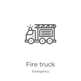 fire truck icon vector from emergency collection. Thin line fire truck outline icon vector illustration. Outline, thin line fire stock illustration fire truck icon vector from emergency collection. Thin line fire truck outline icon vector illustration. Outline, thin line fire stock illustration