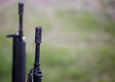 Firearm handgun. Front side of weapon with close up view Royalty Free Stock Images Firearm handgun. Front side of weapon with close up view Royalty Free Stock Images