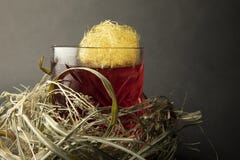 Fireball whisky cocktail wrapped in a nest.
