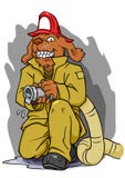 Firefighter Dog With Hose Royalty Free Stock Photography Firefighter Dog With Hose Royalty Free Stock Photography