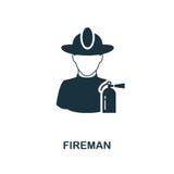 Fireman icon. Monochrome style design from professions icon collection. UI. Pixel perfect simple pictogram fireman icon. Web desig vector illustration Fireman icon. Monochrome style design from professions icon collection. UI. Pixel perfect simple pictogram fireman icon. Web desig vector illustration